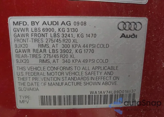 WA1AV74L09D018937: 44447570