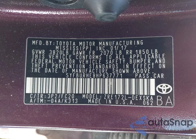 5YFBURHE8HP637771: 44447655