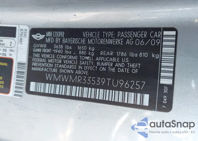 WMWMR33539TU96257: 44447678