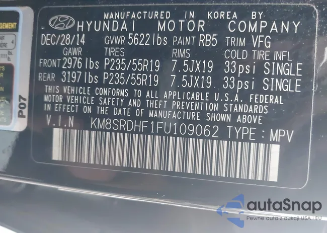 KM8SRDHF1FU109062: 44448938