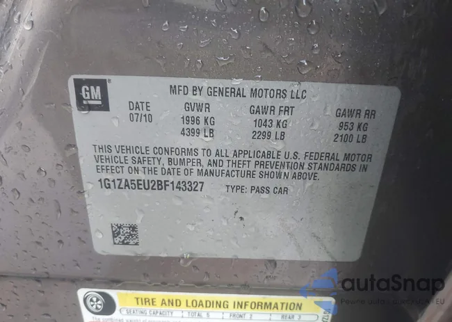 1G1ZA5EU2BF143327: 44448984