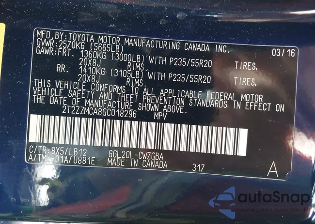 2T2ZZMCA8GC018296: 44449038