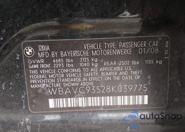 WBAVC93528K039775: 44449140