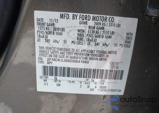 2FMDK3J98DBB41893: 44449176