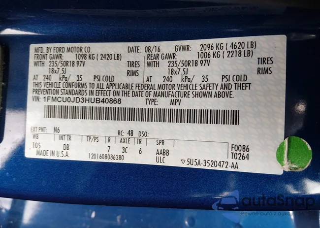 1FMCU0JD3HUB40868: 44448478