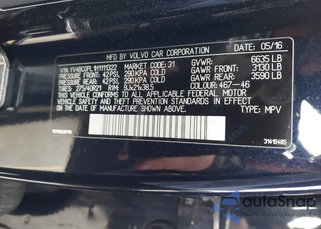 YV4BC0PL1H1111322: 44448544