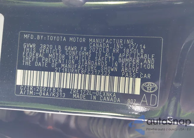 2T1BURHE8FC317332: 44450040