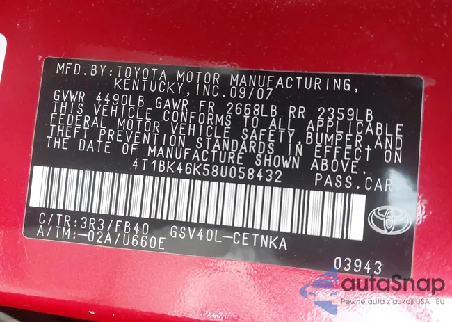 4T1BK46K58U058432: 44450135