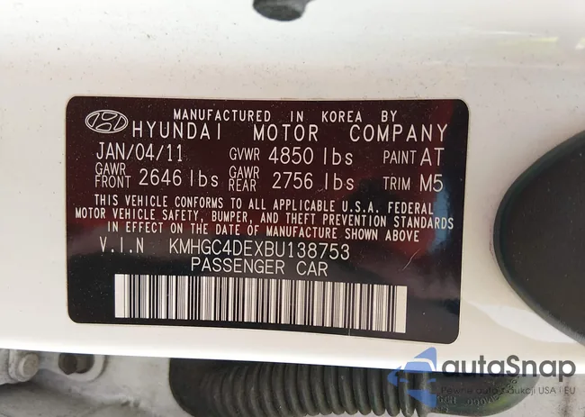 KMHGC4DEXBU138753: 44449339