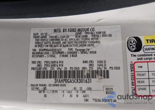 3FAHP0GA5CR301631: 44449377