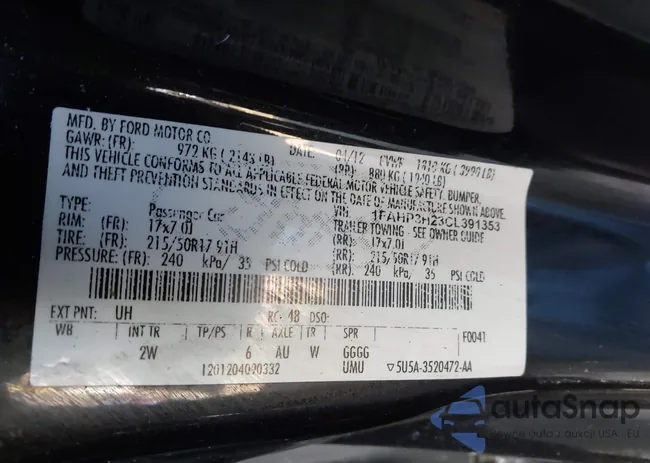 1FAHP3H23CL391353: 44449443