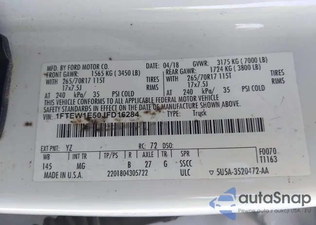 1FTEW1E50JFD16284: 44449674