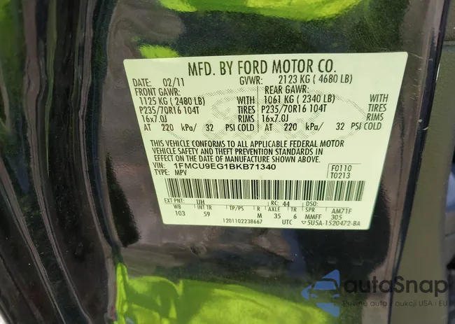 1FMCU9EG1BKB71340: 44450735