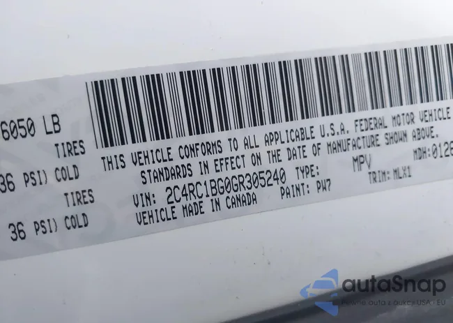 2C4RC1BG0GR305240: 44450802