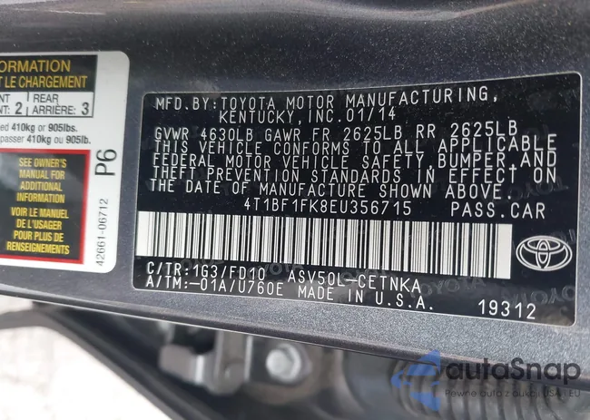 4T1BF1FK8EU356715: 44450817