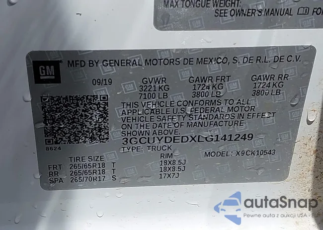 3GCUYDEDXLG141249: 44450842