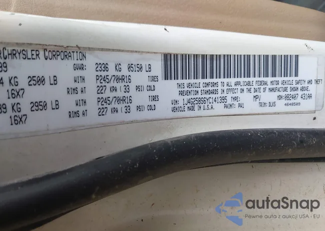 1J4G258S6YC141395: 44450856