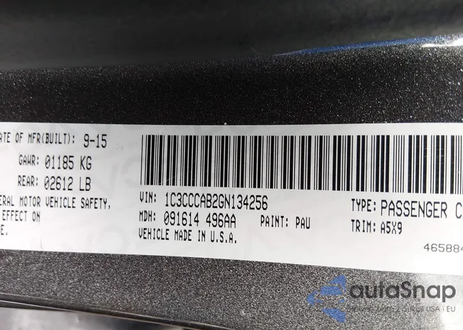 1C3CCCAB2GN134256: 44450966