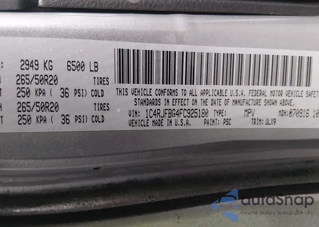 1C4RJFBG4FC925180: 44451005