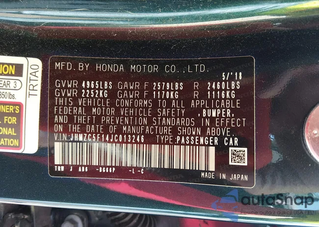 JHMZC5F14JC013246: 44451129