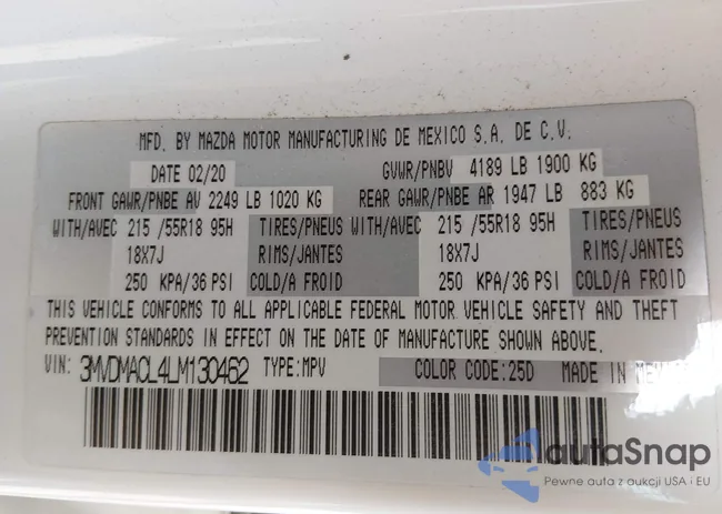 3MVDMACL4LM130462: 44451130