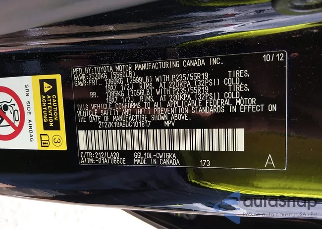 2T2ZK1BA9DC101817: 44451163