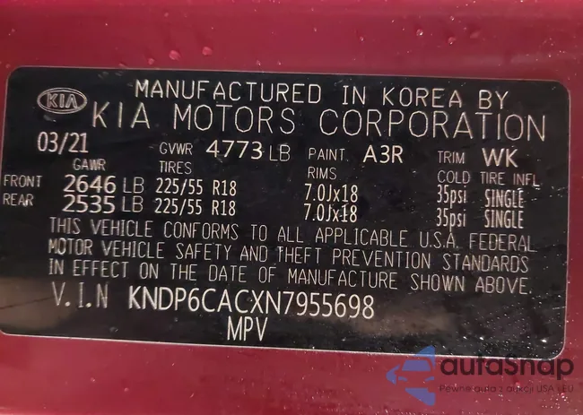 KNDP6CACXN7955698: 44451167