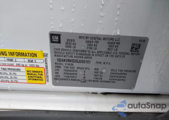 5GAKVBKD2GJ203161: 44451286