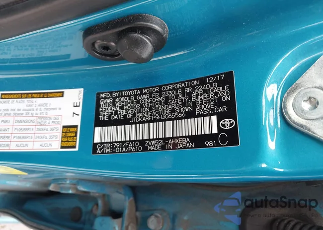 JTDKARFP9H3065566: 44451320