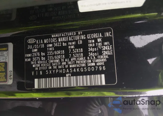 5XYPHDA54KG500796: 44450535