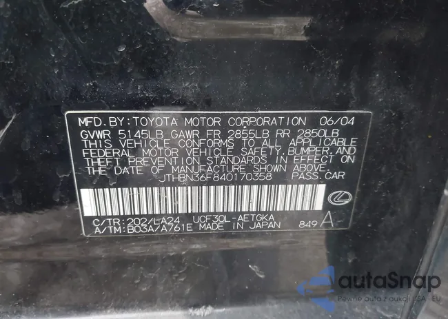 JTHBN36F840170358: 44450632