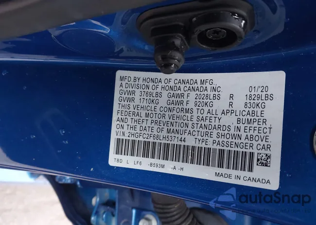 2HGFC2F68LH537144: 44450686