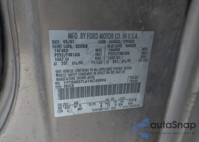 1FTRW07L61KC48006: 44451793