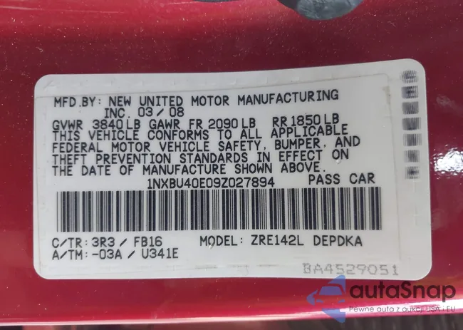 1NXBU40E09Z027894: 44452031