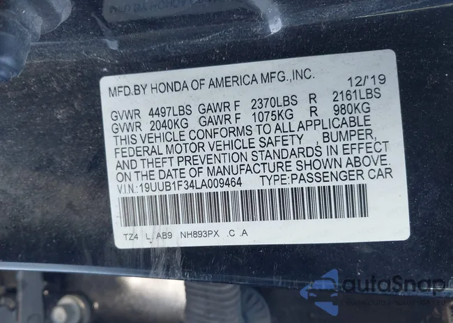 19UUB1F34LA009464: 44452045