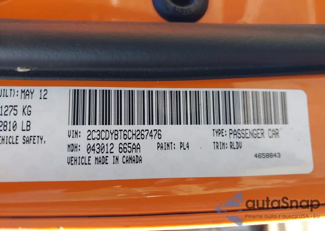 2C3CDYBT6CH267476: 44452111