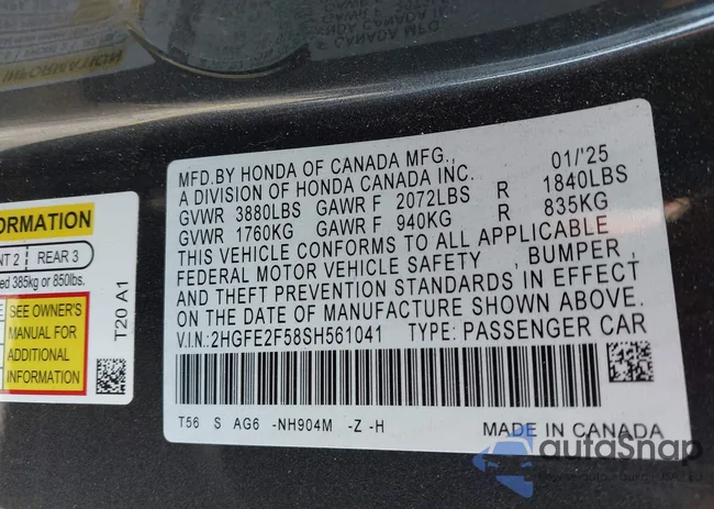 2HGFE2F58SH561041: 44452120