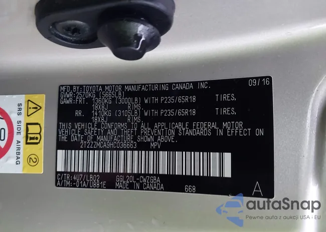 2T2ZZMCA9HC036663: 44452178