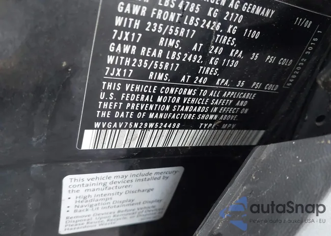 WVGAV75N29W524498: 44452212