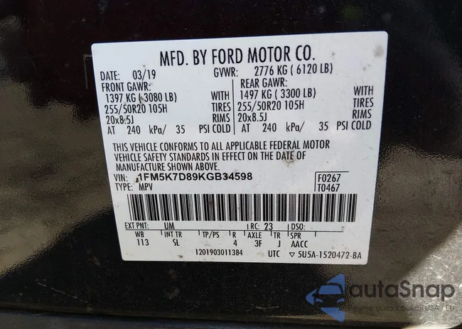 1FM5K7D89KGB34598: 44452231