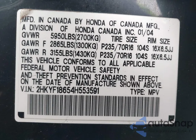 2HKYF18654H553591: 44452243