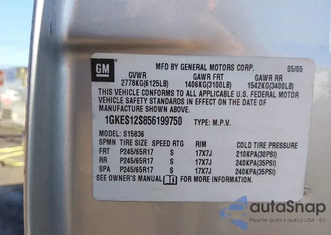 1GKES12S856199750: 44451343