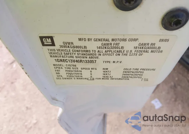 1GNEC13V46R133057: 44451501