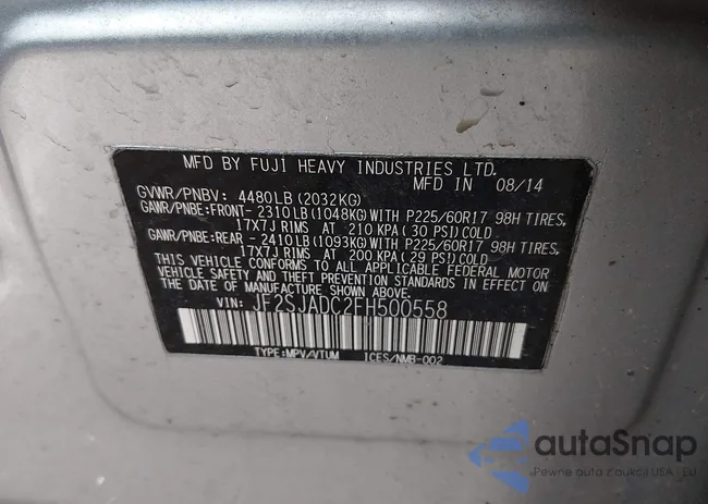 JF2SJADC2FH500558: 44452848