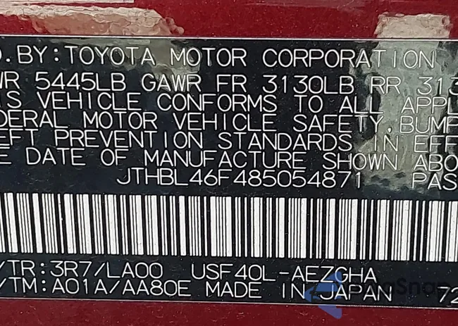 JTHBL46F485054871: 44453011