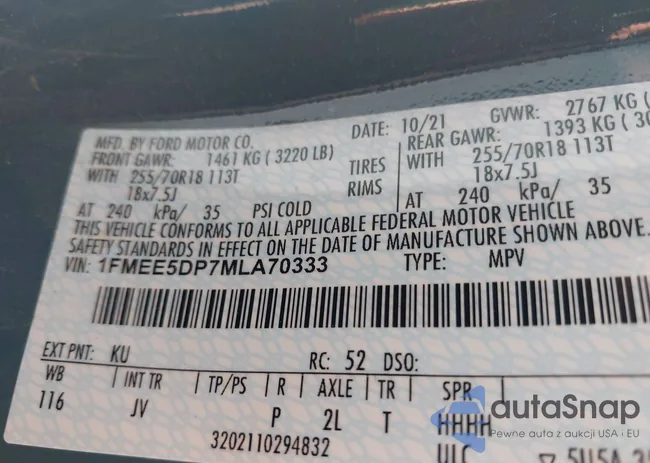 1FMEE5DP7MLA70333: 44453163