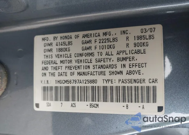 1HGCM56797A125880: 44453170