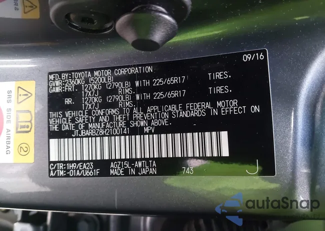 JTJBARBZ8H2100141: 44453287