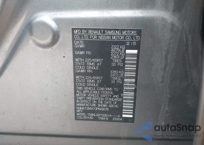 KNMAT2MV0GP641678: 44453322