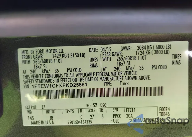 1FTEW1CFXFKD25861: 44452575